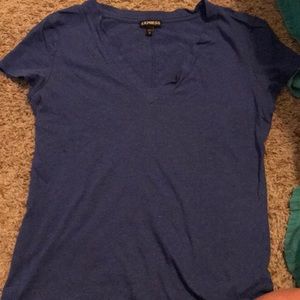 Medium Blue Express V-Neck